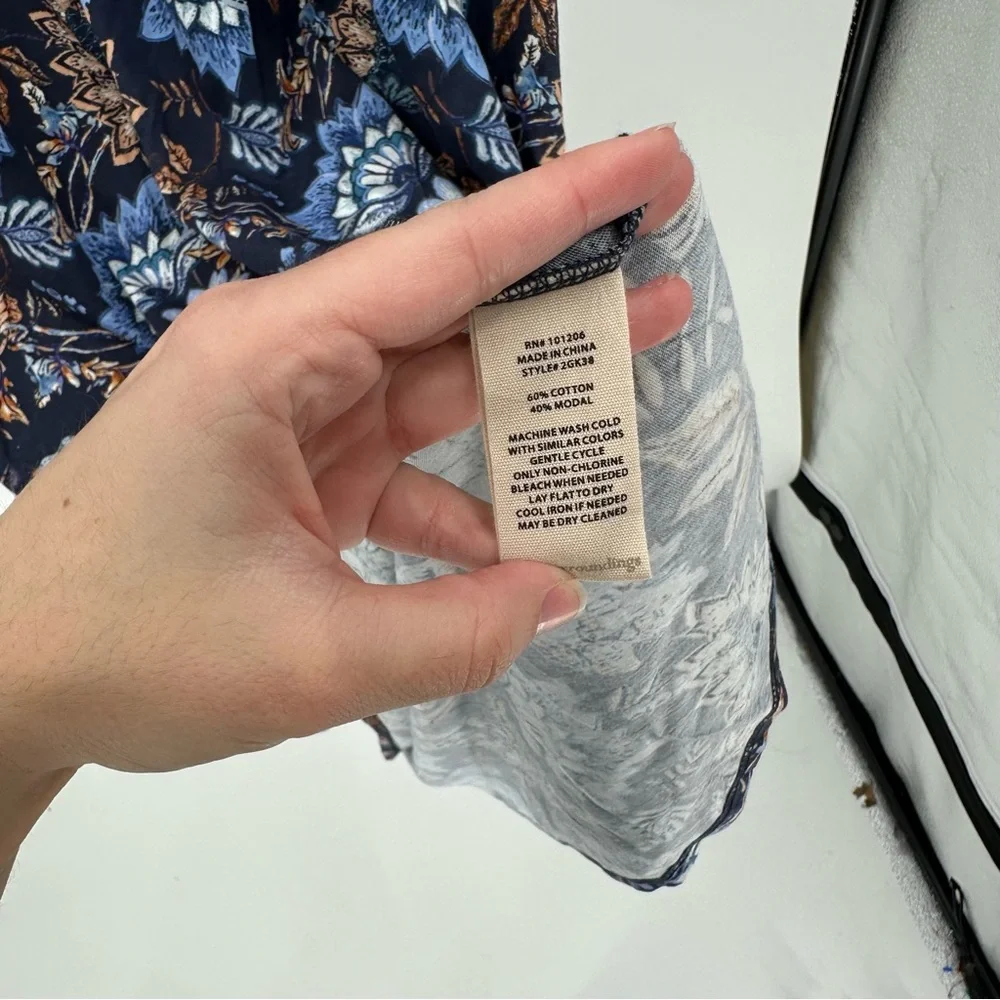 Soft Surroundings Kara maxi dress in blue and brown floral pattern Size XL - Picture 5 of 5